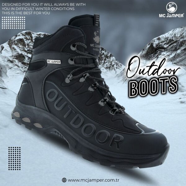 Unisex Siyah İçi Kürklü Outdoor Bot 2115