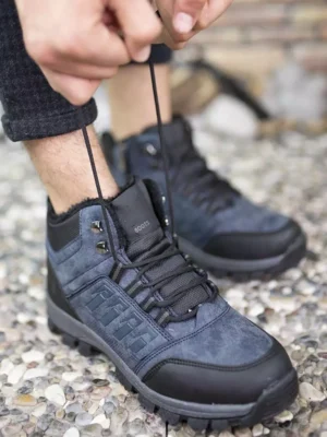 Unisex Lacivert İçi Kürklü Kaymaz Taban Bot