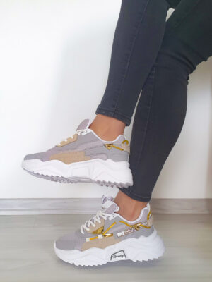 Kadın Gri Sneaker Günlük Hafif Rahat Spor Ayakkabı 2038 - Görsel 4