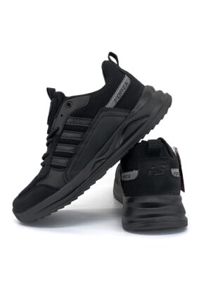 Unisex Hafif Rahat Spor Ayakkabı Sararmaz Taban Siyah